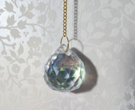 Raamhanger Suncatcher met Amethist Maan en Kristallen Bol