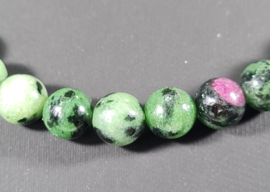 Edelsteen Ketting Robijn in Zoïsiet ronde kralen 6 mm - 45 cm