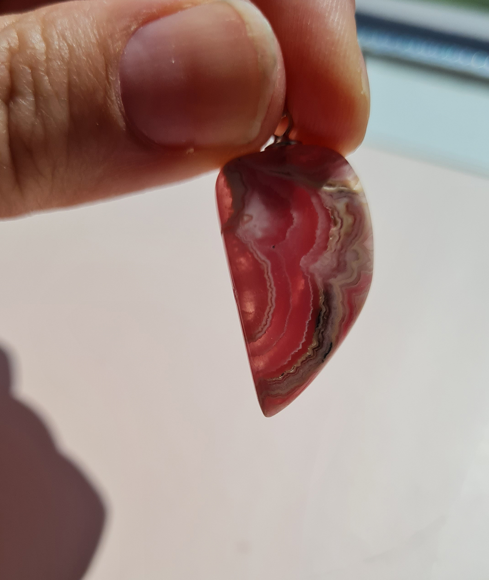 Rhodochrosiet Edelsteen Hanger 925 Zilver no.1