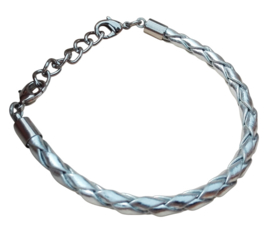 Armband - Ibiza - zilver smal rond gevlochten