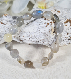 Edelsteen Armband Witte Maansteen Trommelsteen 10-12 mm