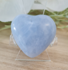 Blauwe Calciet Edelsteen Hart - No.04 - Madagaskar - 4 cm