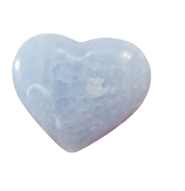 Blauwe Calciet Edelsteen Hart - No.09 - Madagaskar - 4 cm