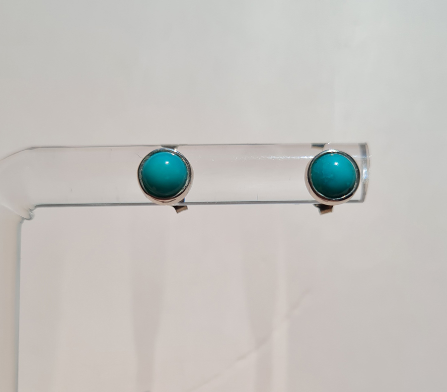 Oorbellen Oorsteker Turkoois 7mm 925 Zilver