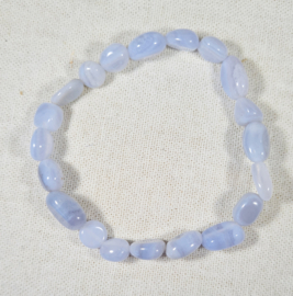 Edelsteen Armband Blue Lace Agaat Trommelsteen 6-8 mm