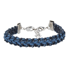 Armband donker blauwe vlecht