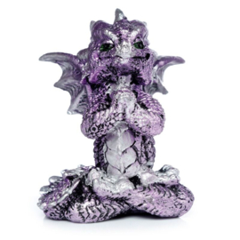 Beeld Draak Peace Elements Yoga Paars 8cm