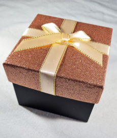 Cadeaudoos Oud Roze - Zwart  Vierkant 9 cm