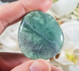 Fluoriet Platte Steen 4 cm no.3 - Blauw