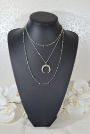 Lagenketting Maan - zilverkleur