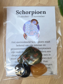 Schorpioen Sterrenbeeld Trommelstenen Cadeau set