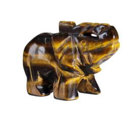 Olifant Tijgeroog Edelsteen Carving 4 cm no.2