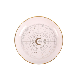 Schaal Astrologie Wiel Wit Goud - 10,5 cm