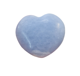 Blauwe Calciet Edelsteen Hart - No.14 - Madagaskar - 4 cm