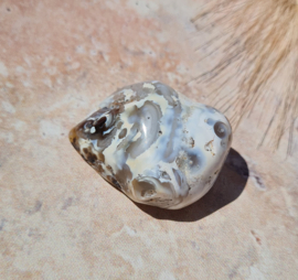 Water Agaat - Brazilië - 4 cm - Wit Beige Edelsteen