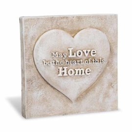 Decoratie tegel - May love be the heart of this home - Home & Garden - 16,5 cm