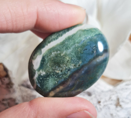 Mosagaat Platte Steen 4 cm no.3 Edelsteen