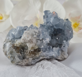 Celestien Edelsteen Cluster - Madagaskar - 8cm - Blauw