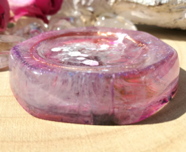 Orgonite oplaadschijf lila 6,8 cm