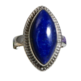 Edelsteen Ring Lapis Lazuli Marquise 925 Sterling Zilver - Maat 17
