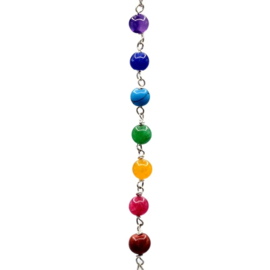 Pendel - Rozenkwarts - bol - met chakra ketting