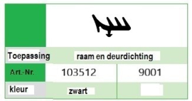 Kommerling 9001 Zwart rol (100 M)