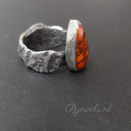 Zilveren ring met imperial jaspis