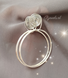Handgemaakte zilveren oorbellen spiral-hoops