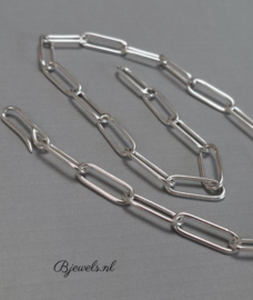 Zilveren ketting "paperclip"