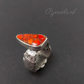 Zilveren ring met imperial jaspis