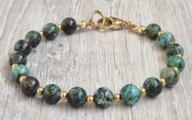 AFRIKAANS TURQUOISE WITH A TOUCH OF GOLD / SILVER
