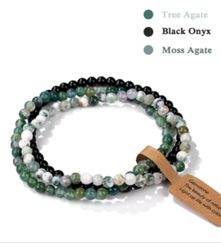 SET 3 ARMBANDJES NATUURSTEEN