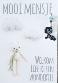 MOOI MENS KAARTJE- WELKOM LIEF KLEIN WONDERTJEs