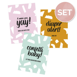 Set kaarten 'Confetti baby' (3 st.)