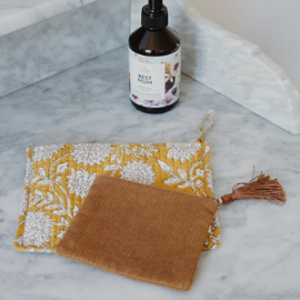 Pouch blockprint mustard