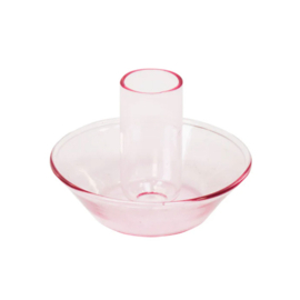 Glazen kandelaar roze