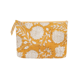 Pouch blockprint mustard