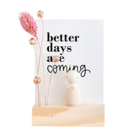 Cadeaudoosje houten poppetje 'Better days'