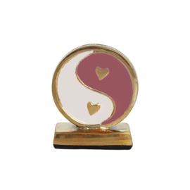 Kaarthouder 'Yinyang' roze wit