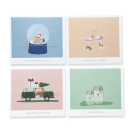 Set kerstkaarten 'Pastel' (8 st.)