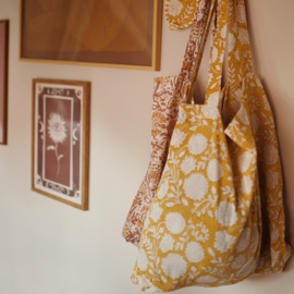 Tote bag blockprint mustard