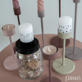 Kandelaar 'Sprietje T-light' glossy nude + GRATIS KAARSJES