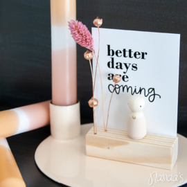 Cadeaudoosje houten poppetje 'Better days'