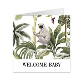 Wenskaart jungle 'Welcome baby'