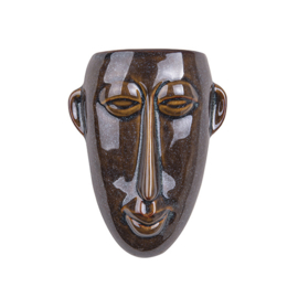 Wand bloempot 'Mask long' bruin