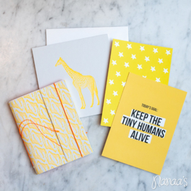Set kaarten (3 st.) & notitieboekje 'Giraf'