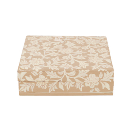 Opbergdoosje 'Floral' square beige