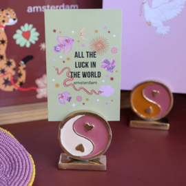 Kaarthouder 'Yinyang' oranje lila