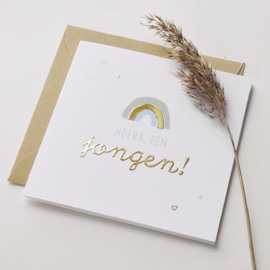 Wenskaart 'Hoera een jongen!'