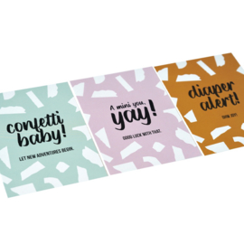 Set kaarten 'Confetti baby' (3 st.)